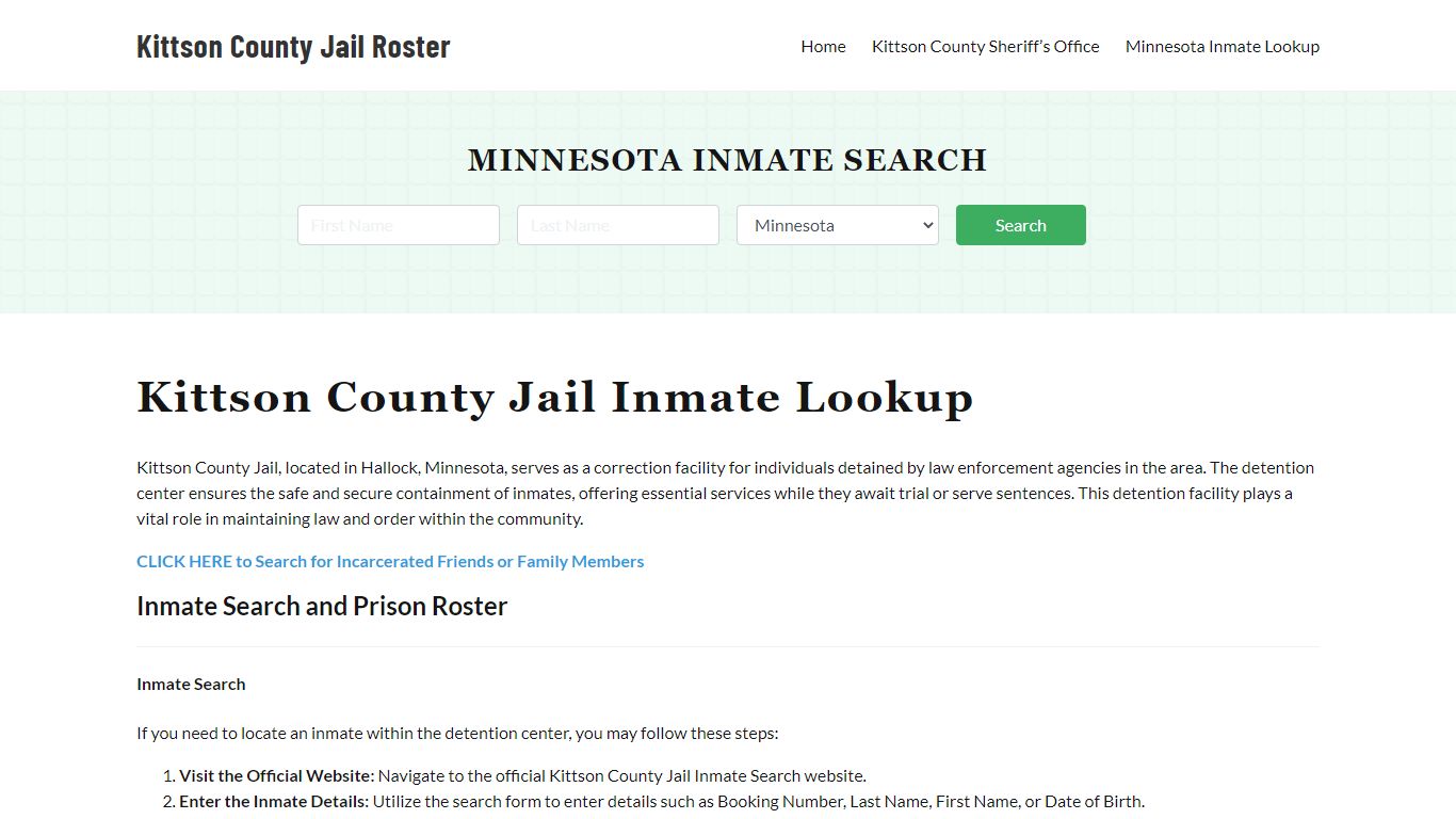 Kittson County Jail Roster Lookup, MN, Inmate Search